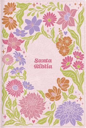 Picture of Rvr 1960 Biblia Letra Grande, Tamaño Manual, Rosa Jardín, Símil Piel Con Índice