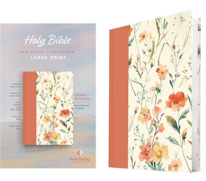 Picture of NLT Large Print Slimline Reference Bible (Hardcover, Peach Meadows, Red Letter)
