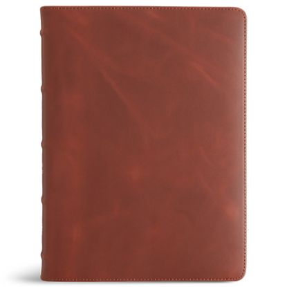 Picture of CSB Single-Column Wide-Margin Bible, Holman Handcrafted Collection, Marbled Tan Premium Calfskin