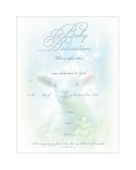 Picture of Certificate Baby Dedication-Premium Silver Foil Embossed Package of 6