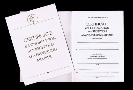 Picture of United Methodist Covenant I Confirmation and Reception Certificates (Pkg of 3)
