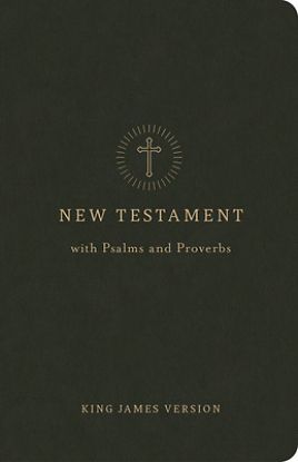 Picture of KJV Pocket New Testament with Psalms and Proverbs, Olive Leathertouch