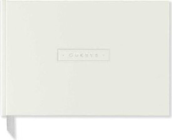 Picture of White Leather Guest Book