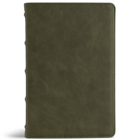 Picture of CSB Large Print Personal Size Reference Bible, Optimal Type, Holman Handcrafted Collection, Marbled Olive Premium Calfskin