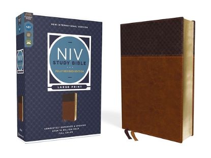Picture of NIV Study Bible, Fully Revised Edition, Large Print, Leathersoft, Brown, Red Letter, Comfort Print