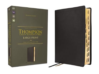 Picture of Esv, Thompson Chain-Reference Bible, Large Print, Leathersoft, Black, Red Letter, Thumb Indexed