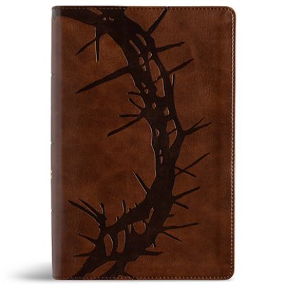 Picture of CSB Large Print Personal Size Reference Bible, Optimal Type, Digital Study Edition, Brown Crown of Thorns Leathertouch