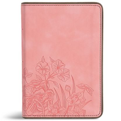 Picture of CSB Large Print Compact Reference Bible, Optimal Type, Digital Study Edition, Pink Floral Leathertouch
