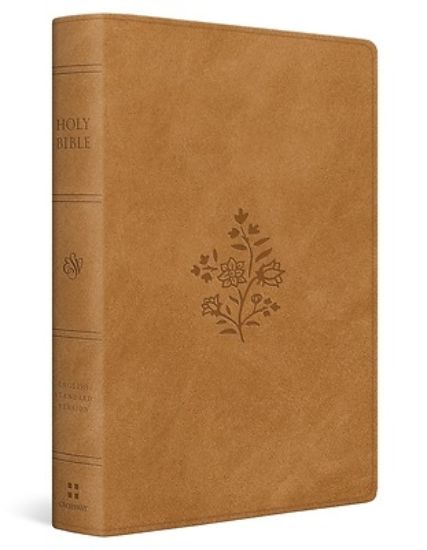 Picture of ESV Giant Print Personal Size Bible, Red Letter (Trutone, Nubuck Caramel, Wildflower Design)