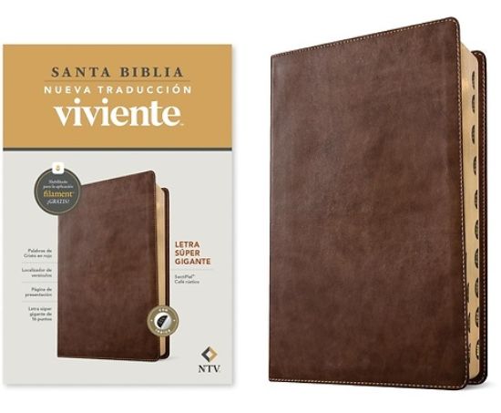 Picture of Biblia Letra Súper Gigante Ntv, Con Filament (Sentipiel, Café Rústico, Índice, Letra Roja)