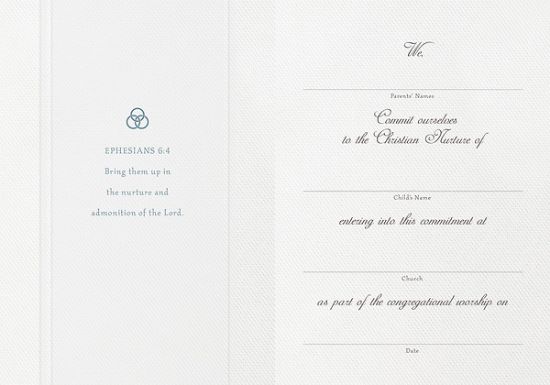 Picture of Parchment Paper Fold Dedication Certificate