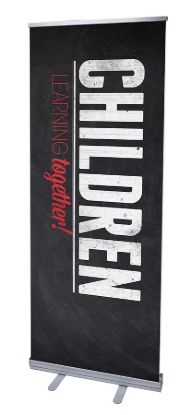 Picture of Slate Children's Area RollUp Banner with Stand