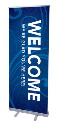 Picture of Flourish Welcome RollUp Banner with Stand