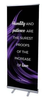 Picture of Humilty and Patience Color Swirl Words of Wesley Rollup Banner