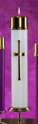 Picture of Lux Mundi Liquid Wax Latin Cross Christ Candle Shell Shell