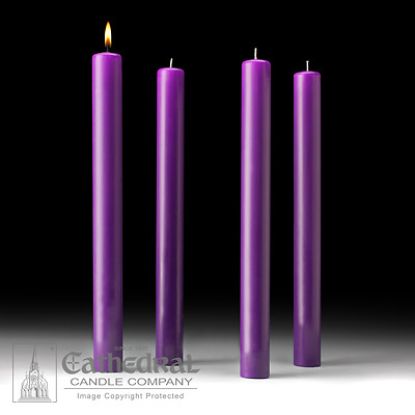 Picture of Cathedral 51% Beeswax Advent Candle Set 16" X 1-1/2" - 4 Purple