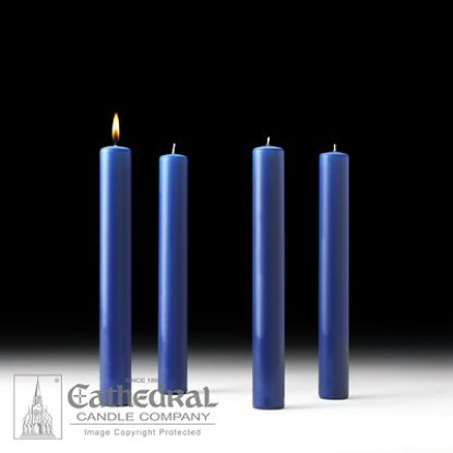 Picture of Cathedral 51% Beeswax Advent Candle Set 12" X 1-1/2" - 4 Sarum Blue